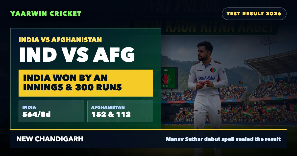 IND vs AFG one-off Test result 2026 cover